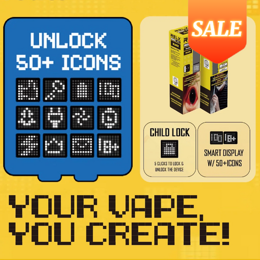 RELX Wecreate pod vape , 50+ icons, child lock
